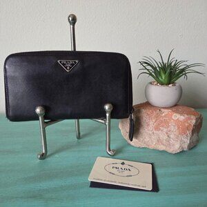 Prada saffiano leather zippy wallet
